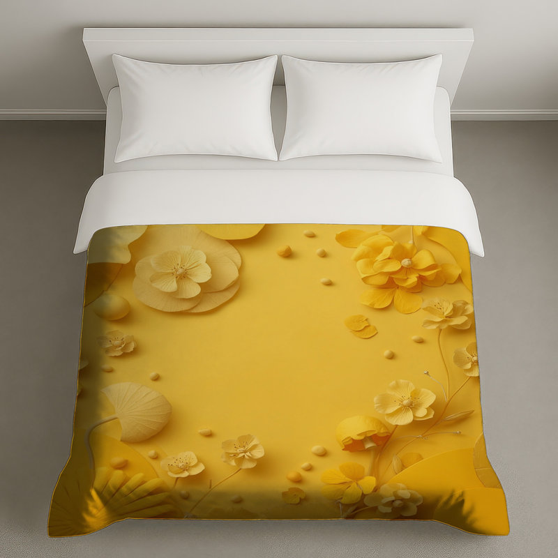 Housses de couette en papier jaune, Lit simple