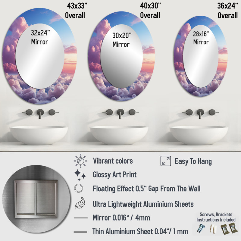 Miroir mural Candy, 36 po x 24 po