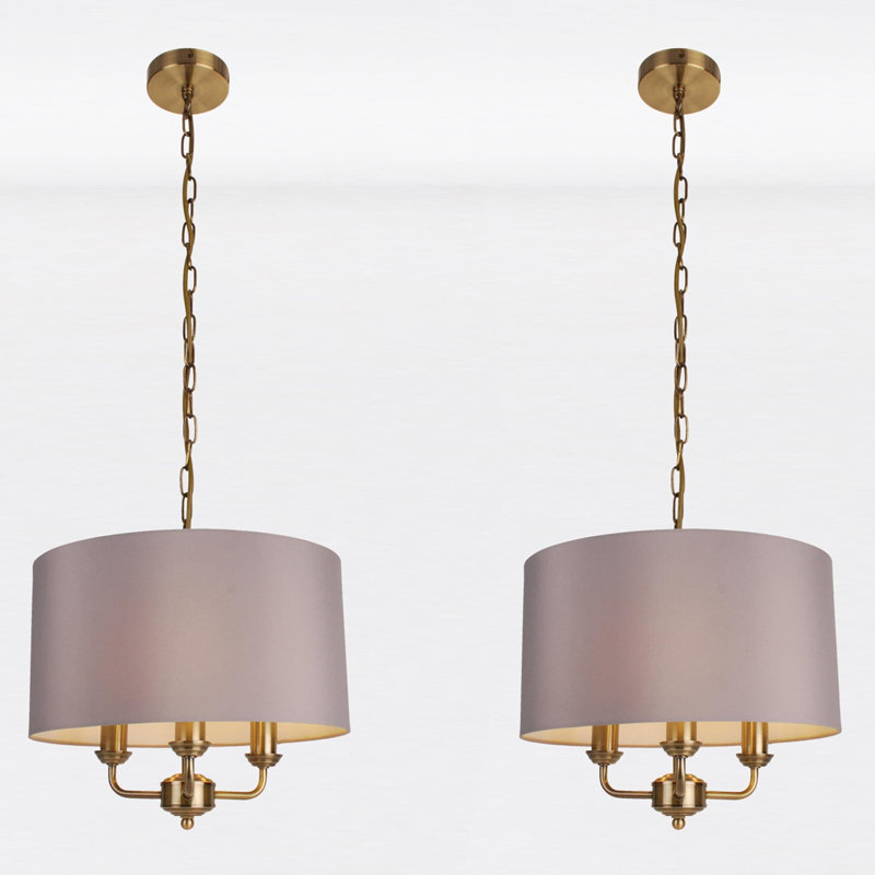 Lasher 3 - Light Geometric Pendant, Antique Brass