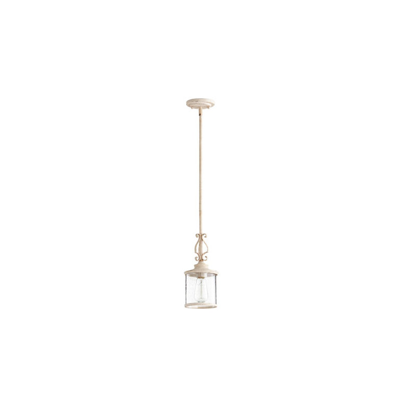 Luminaire suspendu tambour 1 lumière Salome, Blanc perse