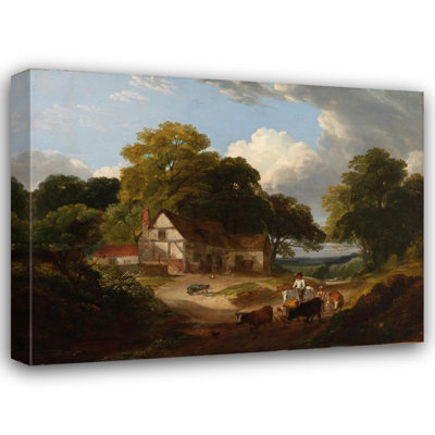 «Barnyard Scene» par Robert Ladbrooke - Art mural sur toile tendue avec châssis