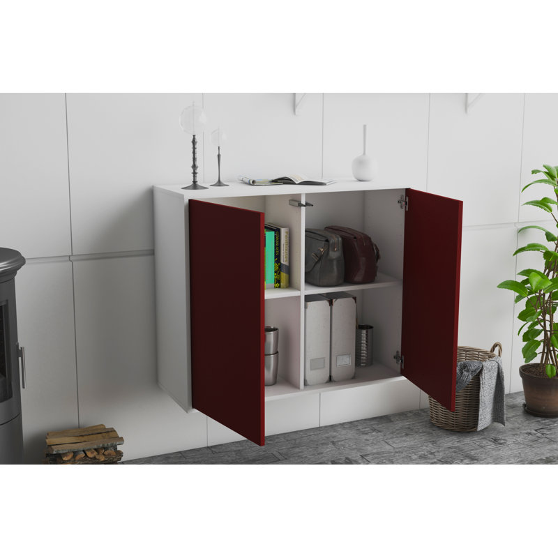 Chuck 92cm Sideboard, White/Red
