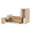Lit plateforme avec tiroirs, tablettes, bureau et garde-robe-2119112201