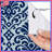 Blue Damask Pattern Shower Curtains Extra Long-921845033