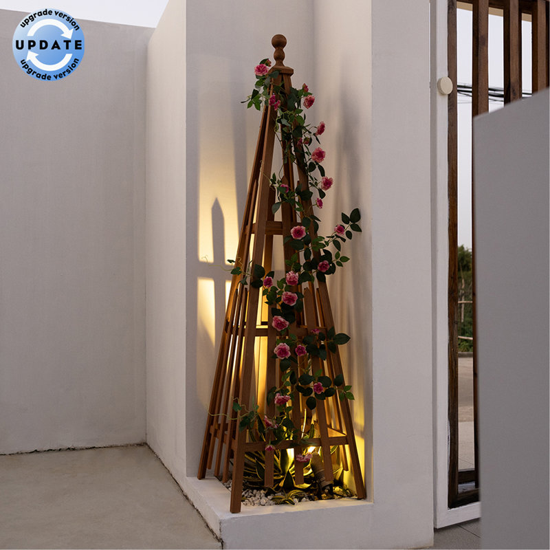 Caydenn Wood Obelisk Trellis【upgrade version】, 68" H X 20" W X 20" D, Brown