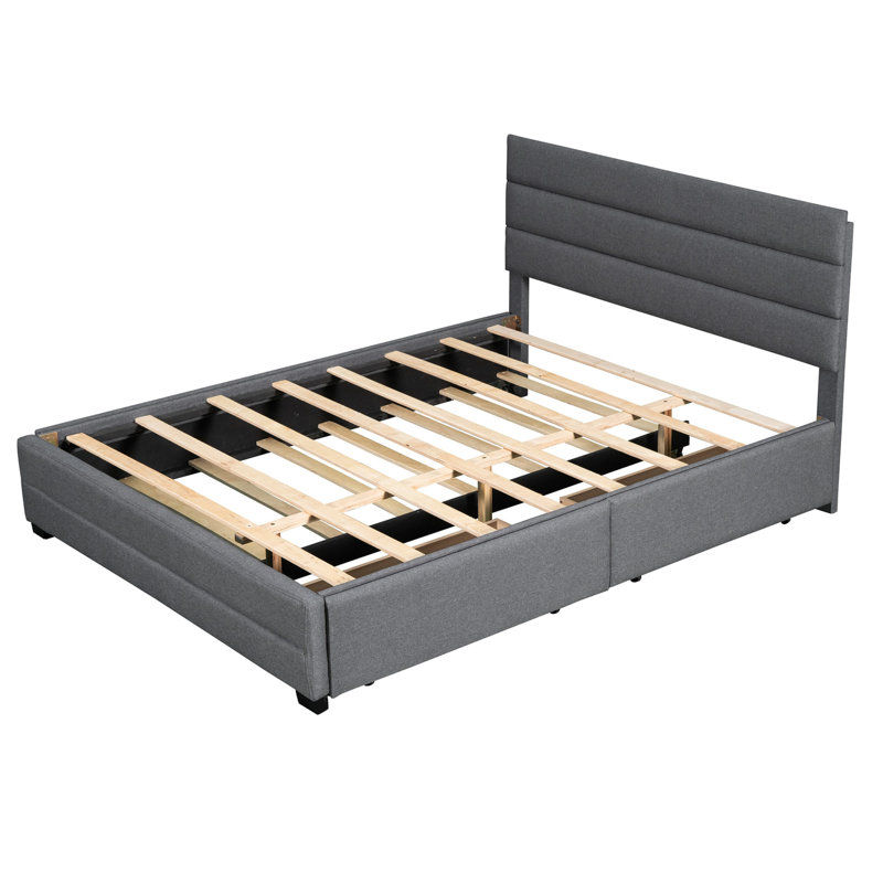 Eastampton Upholstered Storage Platform Bed, Gray