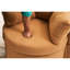 Chaise de rangement en tissu kaki avec coussin moelleux et coussin de dossier rembourré pivotant à 360 °