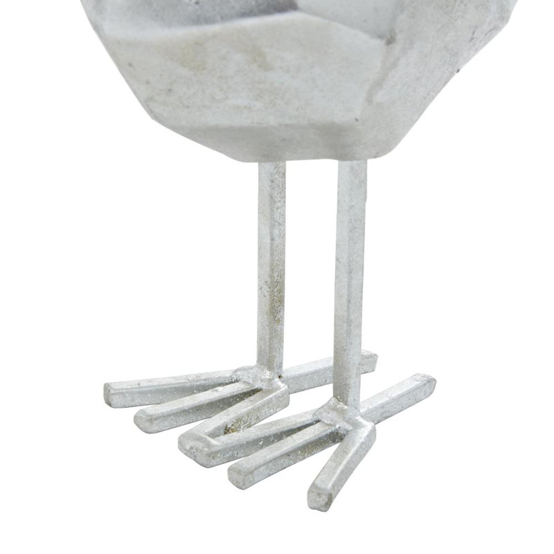  Sculpture d'oiseau en polystone Glam, Gris