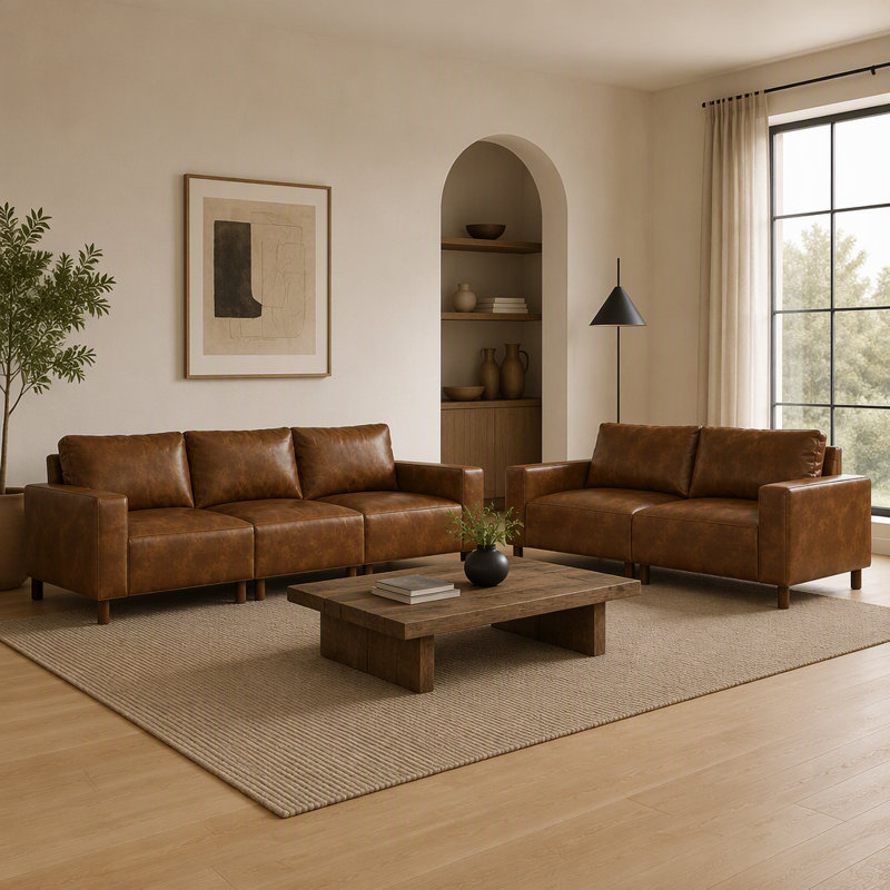Ensemble de canapé et causeuse deux pièces rembourrés