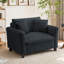 Fauteuil d'appoint surdimensionné en velours côtelé de 118 cm de large, fauteuil d'appoint à assise profonde avec coussins-1575491758