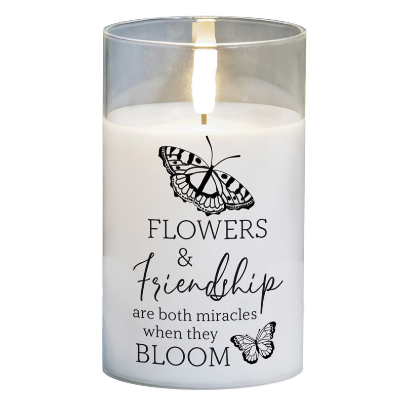Flameless Jar Candle with Glass Holder