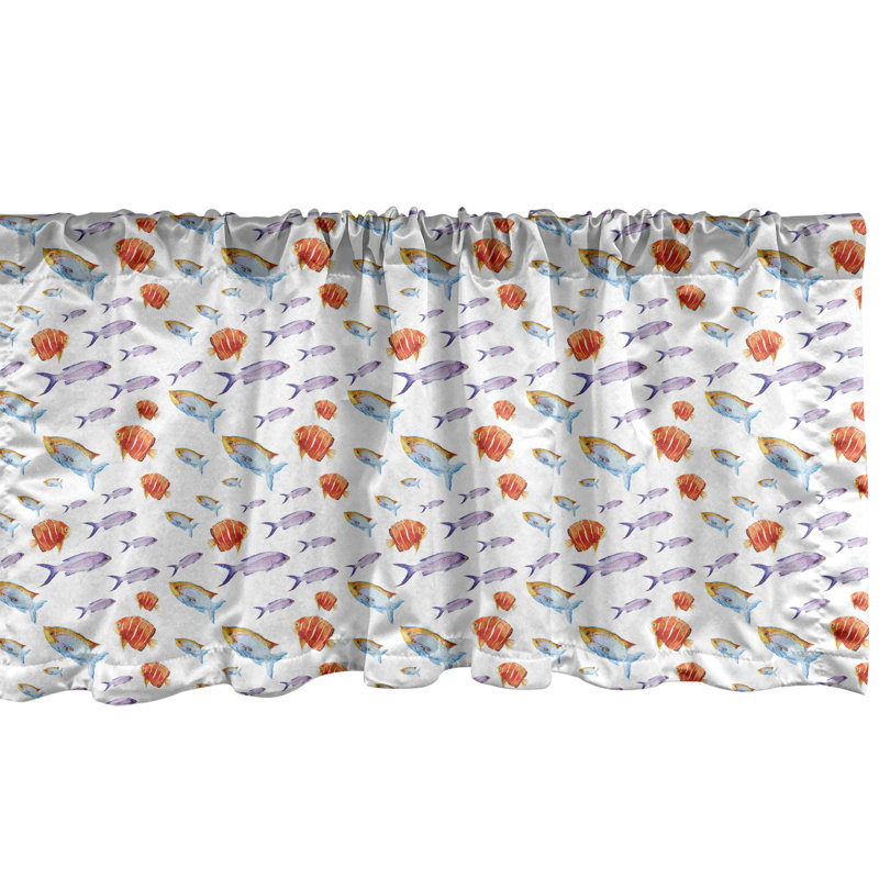 Multicolore cantonnière bleu marine et rosé Ambesonne
