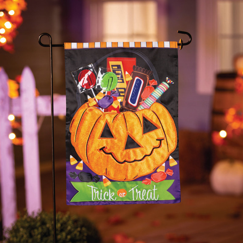 Drapeau d'Halloween seau de citrouille