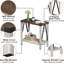Tables d'appoint rustiques de style campagnard avec tablette de rangement, tables de bout étroites en A pour petits espaces, tables de chevet pour salon, chambre à coucher (ensemble de 2, gris)-646513862-646513856