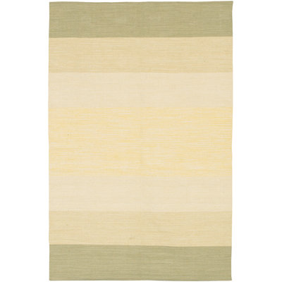 Tapis contemporain tissé à la main Yarira India Taupe / Beige