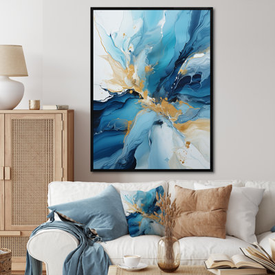 Blue And White Glacier Charm II - Abstract Wall Decor