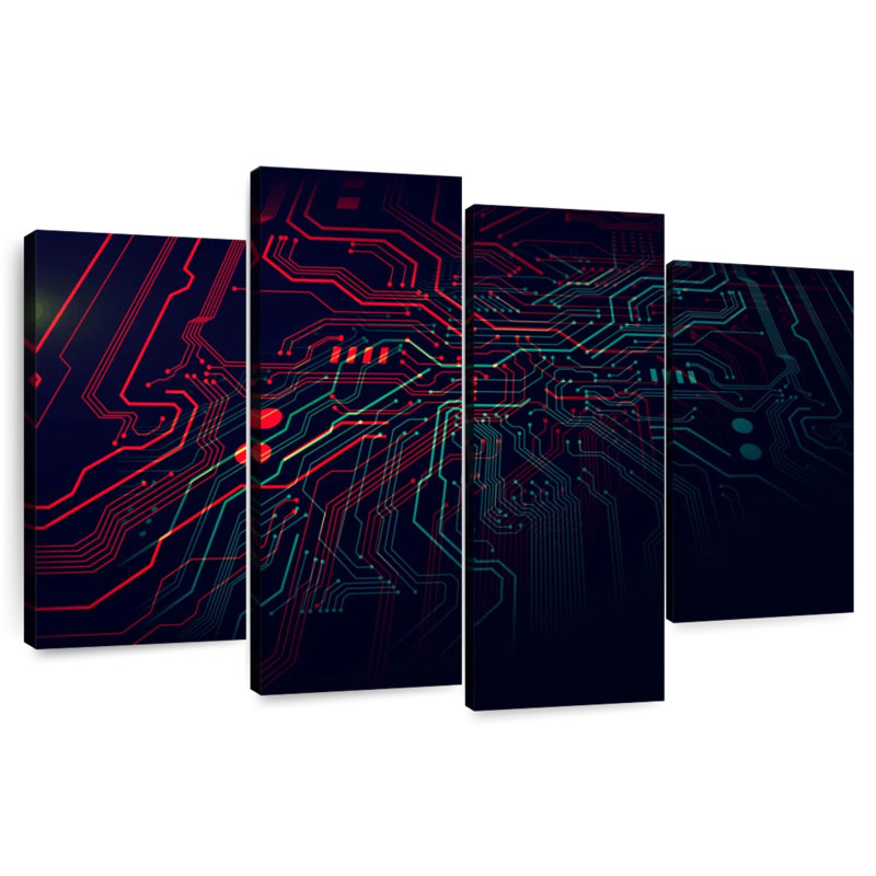 Keiri Glowing Circuit Board, 22" H x 36" W