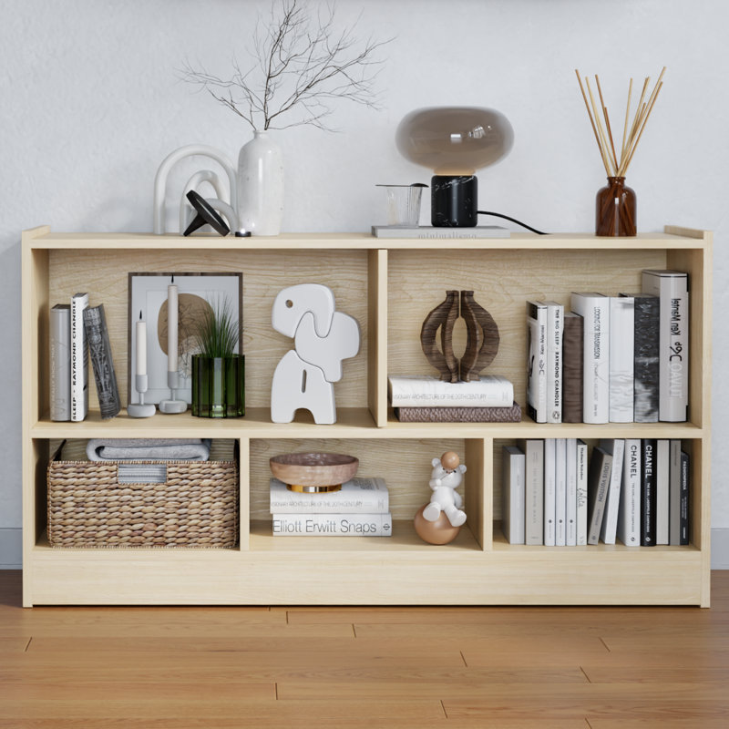 Bibliothèque Montessori à 5 sections avec tableau noir H 23,6 "x l 43,6"