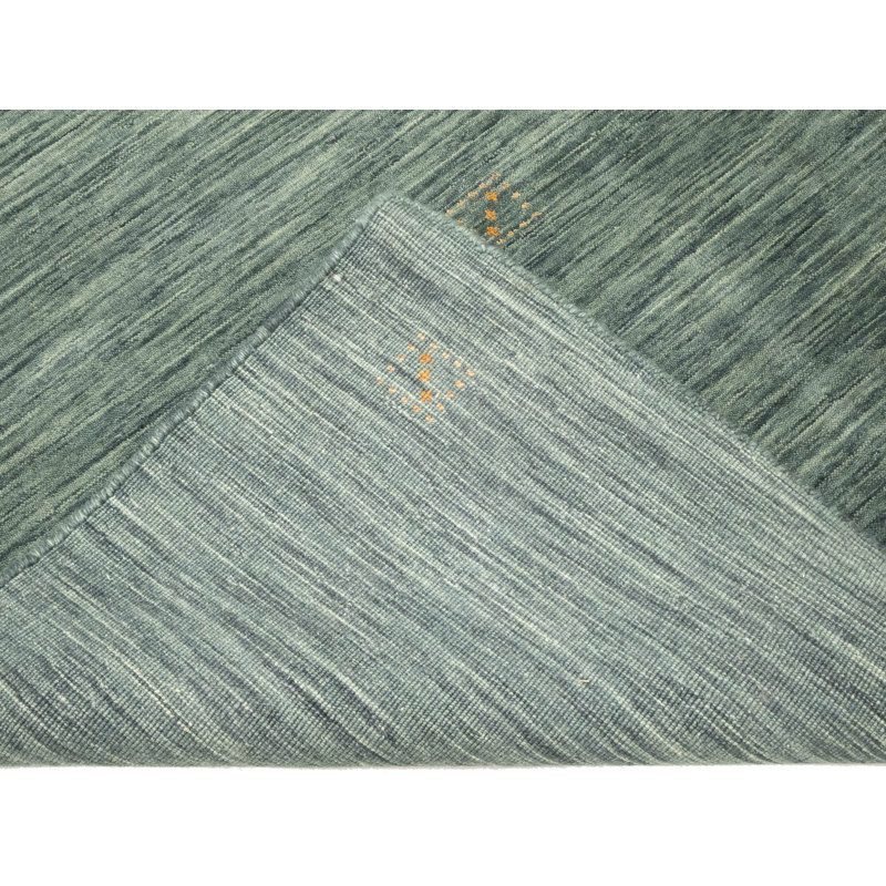 Solid Green 5X5 Oriental Modern Square Rug