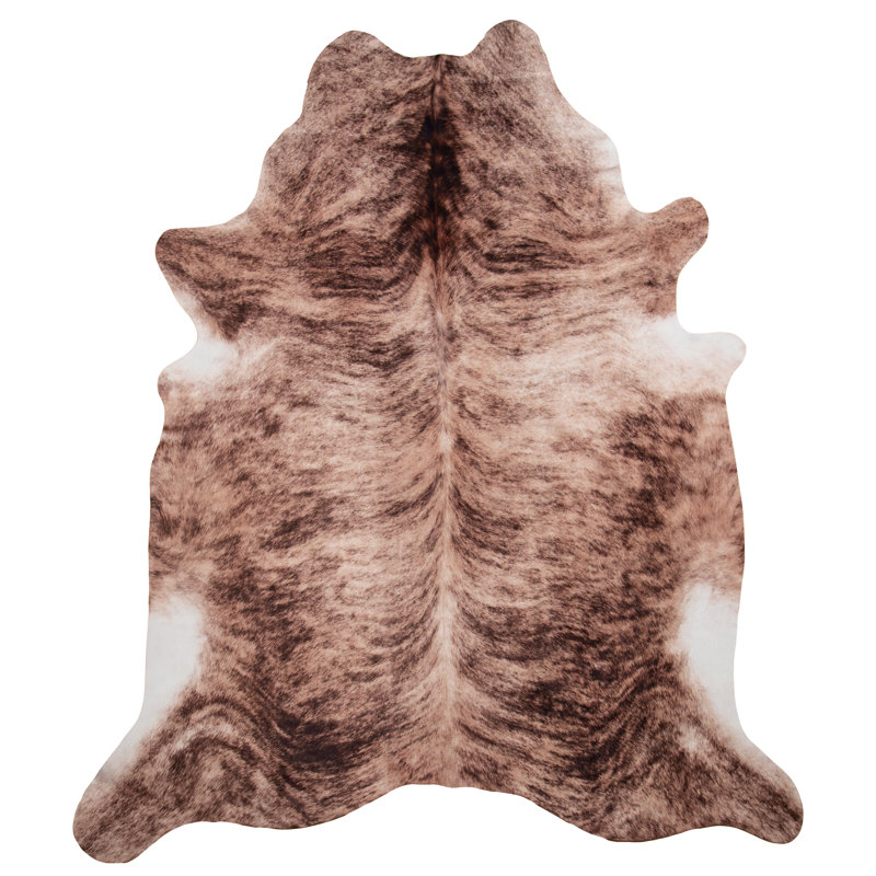 Large Brindle Faux Cowhide Rectangular Rug