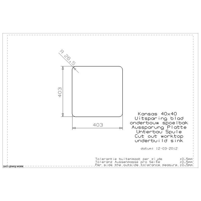 25cm x 44cm Single Bowl Kitchen Sink
