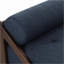 Chaise longue incurvée en tissu pour adultes | Bleu marine | Profondeur du siège 65