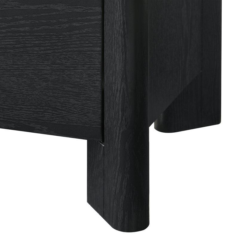 Table de chevet 2 tiroirs avec ports USB Heroux, Noir