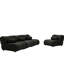 4 chenilles modulaires surdimensionnées, noires avec coussins cylindriques confortables pour la vie et la maison dans des coussins élégants en tissu, salon