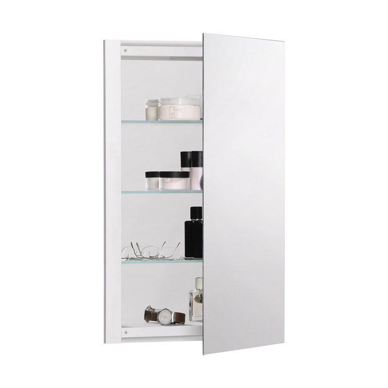 R3 Series Recessed or Surface Mount Frameless Medicine Cabinet with 3 Adjustable Shelves, Beveled edge, 26"H x 20"W x 4"D