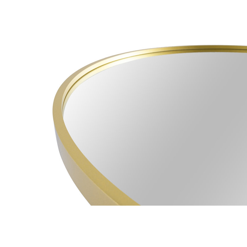 Huerres Metal Flat Wall Mirror, Gold