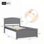 Lit plateforme simple en bois de pin massif avec pied de lit, sans sommier, pour chambre d'amis-35340664