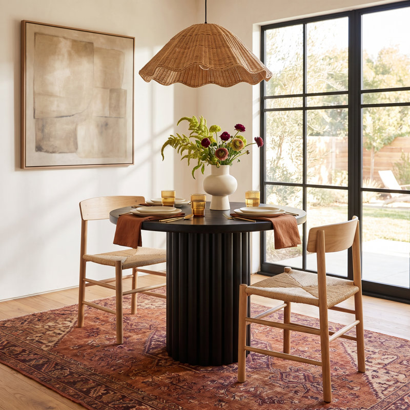 Mavis Round Dining Table, 36"H x 36"W x 36"D, Black