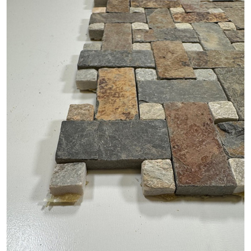 Madrid Apricot Basket Weave / Quartzite Dot