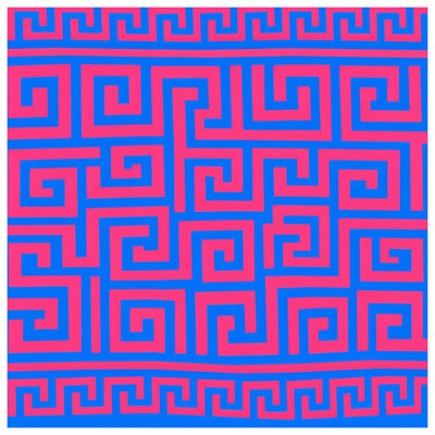 Pink Blue Greek Key Canvas Gallery Wrap in Many Sizes