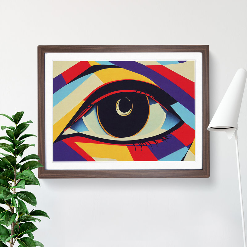 Colourful Abstract Eye Vol.2 - Framed Print, 25cm H x 34cm W x 2cm D, Walnut
