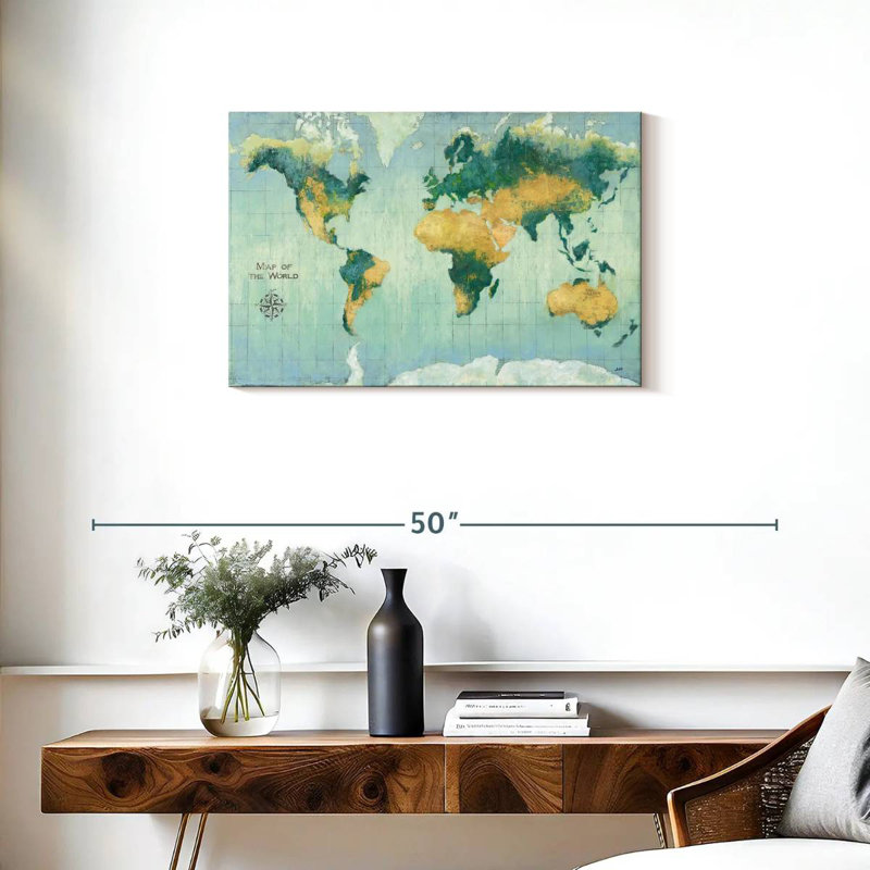 Aliaz Earth Map, 20" H x 30" W