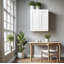 Armoire murale blanche en bois massif à double porte avec 2 tablettes, réglable et prête à assembler pour un rangement polyvalent-1030919322-1030919329