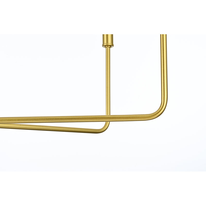Luminaire suspendu style bougie à 6 lumières Yichen, H 19 po x l 26 po x P 19 po, Laiton