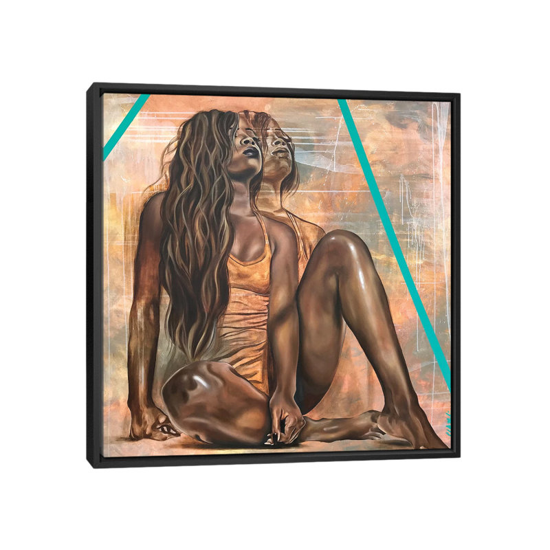 Revolution or Revelation par Stina Aleah - reproduction d'art, H 26 po x l 26 po x P 1,5 po, Toile avec cadre noir, Aucun mat