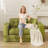 Vintage 3-in-1 Chenille Convertible Bean Bag Sofa Bed with High-Density Foam, Loveseat Sofa with Removable Cover-1586759296