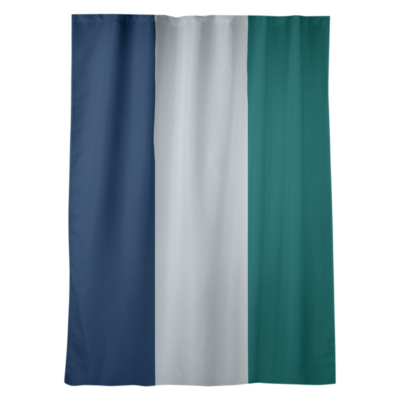 Striped Room Darkening Rod Pocket Single Curtain Panel, Seattle Baseball Blue/Metallic Silver/Green