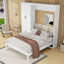 Grand lit escamotable en bois avec garde-robe de rangement et tiroirs-1657602270