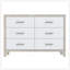 Commode élégante avec poignées en métal, armoire de rangement à miroir avec 6 tiroirs pour les chambres à coucher et les salons modernes-1070608051