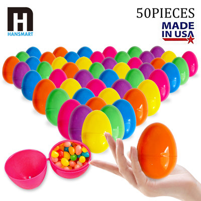 Oeufs de Pâques en plastique remplissables en vrac 2,25 po (paquet de 50)