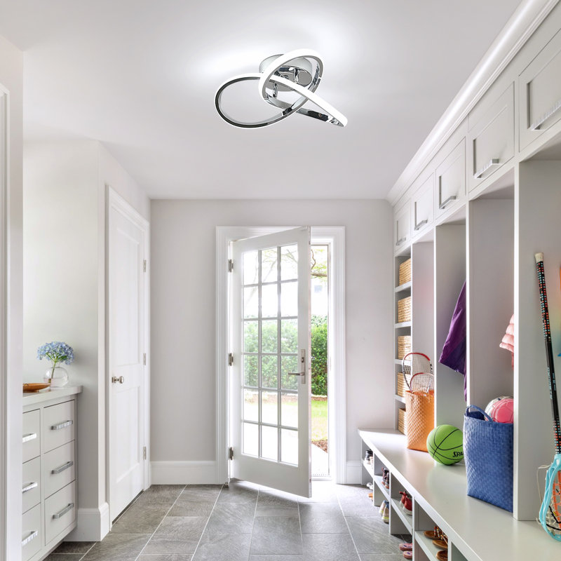Aziria 3-Light LED Flush Mount Ceiling Light, Chrome, 11cm H x 30cm W x 30cm D, Neutral light (4500K)