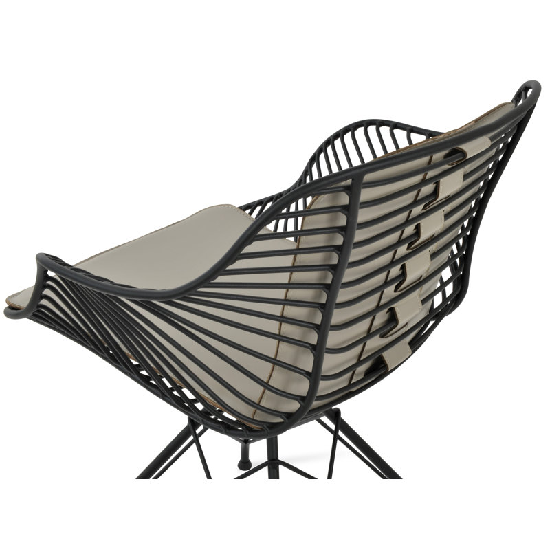 Zebra Arm Chair, Light Gray, Black