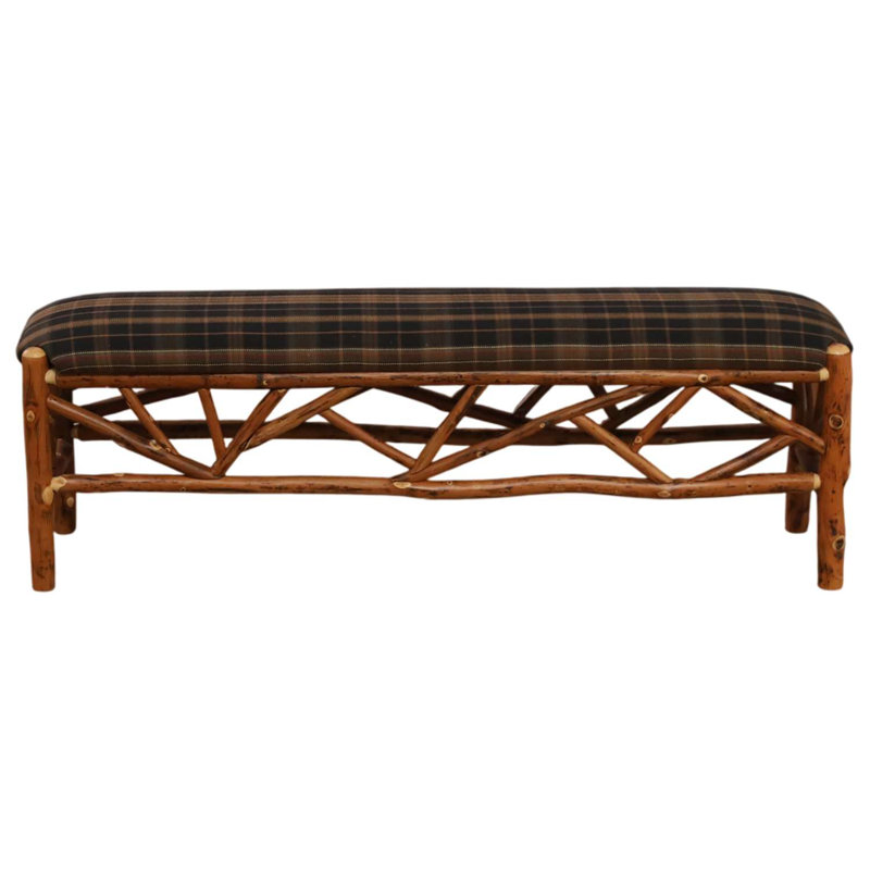 Solid Wood Bench, 18" H x 60" W x 18" D, Premium Fabric
