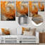 «Gold Orange Desert Mirage Spiral», art mural spirales abstraites en métal-1406098993