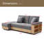 Canapé-lit convertible, canapé-lit double pliant multifonctionnel, repose-pieds avec rangement et accoudoir avec boîte et tiroir, table rabattable avec 2 porte-gobelets-118133834