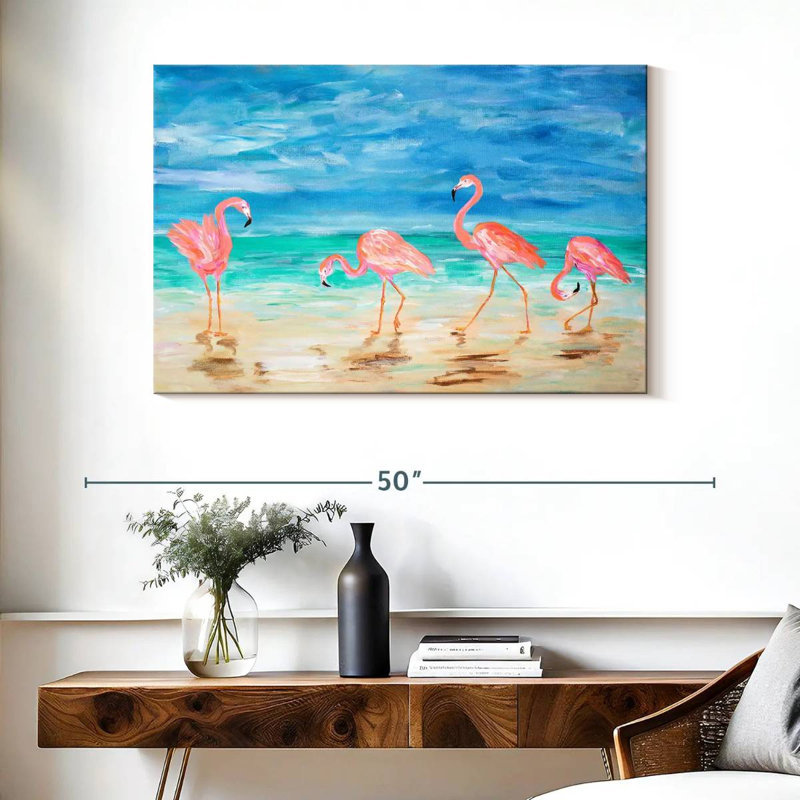 Brampt Sunny Flamingo Beach, 26" H x 39" W